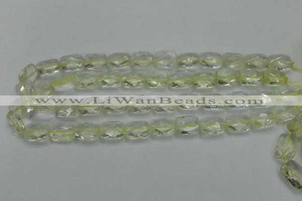 CLQ101 15 inches 13*18mm faceted rectangle natural lemon quartz beads