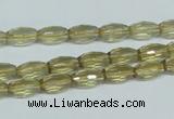 CLQ11 15.5 inches 8*12mm faceted rice natural lemon quartz beads