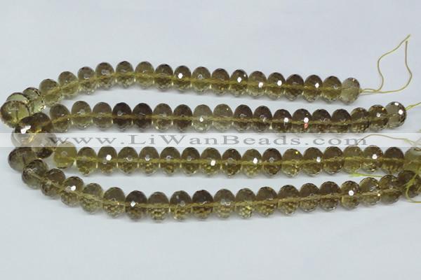 CLQ16 15.5 inches 10*14mm faceted rondelle natural lemon quartz beads