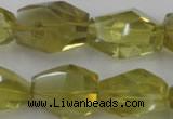 CLQ175 14*20mm – 16*28mm faceted nuggets natural lemon quartz beads