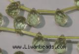 CLQ250 Top-drilled 8*12mm faceted teardrop natural lemon quartz beads