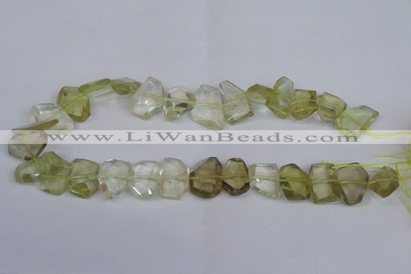 CLQ266 15.5 inches 13*18mm - 15*20mm freeform lemon quartz beads