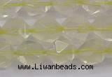 CLQ314 15.5 inches 12mm faceted nuggets lemon quartz beads