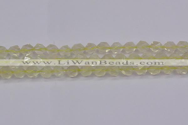 CLQ314 15.5 inches 12mm faceted nuggets lemon quartz beads