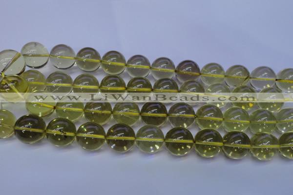 CLQ355 15 inches 14mm round natural lemon quartz beads wholesale