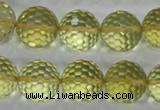 CLQ59 15.5 inches 14mm faceted round natural lemon quartz beads