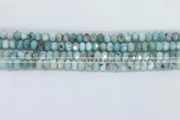 CLR101 15.5 inches 4*6mm faceted rondelle larimar gemstone beads