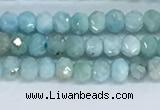 CLR108 15.5 inches 2*3mm faceted rondelle natural larimar beads