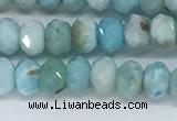 CLR109 15.5 inches 2.5*4mm faceted rondelle natural larimar beads