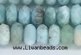 CLR111 15.5 inches 4*6mm faceted rondelle natural larimar beads