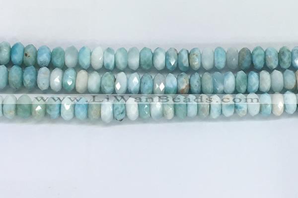 CLR112 15.5 inches 4*7mm faceted rondelle natural larimar beads