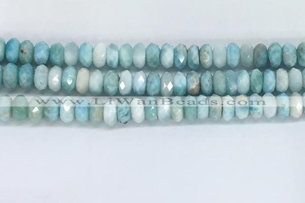 CLR113 15.5 inches 5*8mm faceted rondelle natural larimar beads