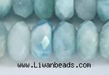 CLR114 15.5 inches 5*9mm faceted rondelle natural larimar beads