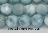 CLR137 15.5 inches 7mm faceted round natural larimar beads