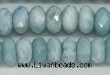 CLR139 15.5 inches 4*6mm faceted rondelle natural larimar beads