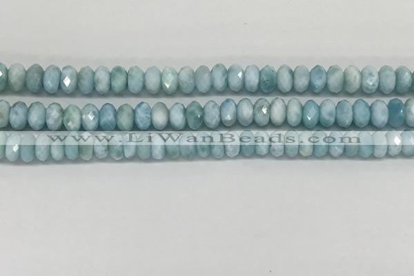 CLR139 15.5 inches 4*6mm faceted rondelle natural larimar beads