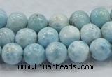 CLR17 15.5 inches 10mm round grade A natural larimar gemstone beads