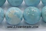 CLR24 15.5 inches 20mm round grade AA natural larimar gemstone beads