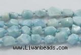 CLR25 15.5 inches 6*8mm nugget natural larimar gemstone chips beads