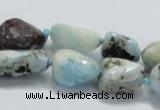 CLR27 15.5 inches nugget natural larimar gemstone beads wholesale