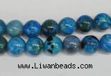 CLR302 15.5 inches 8mm round dyed larimar gemstone beads