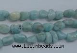 CLR32 15.5 inches 5*8mm nugget natural larimar gemstone beads