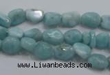 CLR33 15.5 inches 7*8mm nugget natural larimar gemstone beads