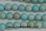 CLR350 15.5 inches 4mm round dyed larimar gemstone beads