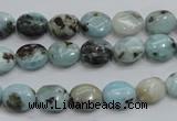 CLR36 15.5 inches 8*10mm oval natural larimar gemstone beads