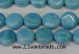 CLR360 15.5 inches 10mm flat round dyed larimar gemstone beads