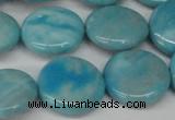 CLR364 15.5 inches 18mm flat round dyed larimar gemstone beads