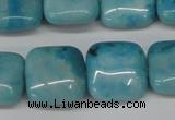 CLR382 15.5 inches 14*14mm square dyed larimar gemstone beads