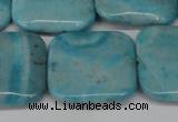 CLR386 15.5 inches 25*25mm square dyed larimar gemstone beads