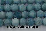 CLR611 15.5 inches 6mm round matte imitation larimar beads