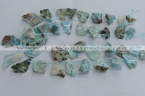 CLR90 Top drilled 15*20mm - 25*35mm freeform larimar beads