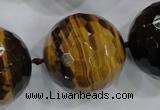 CLS06 15.5 inches 30mm faceted round large yellow tiger eye beads