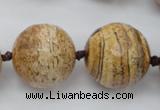 CLS101 15.5 inches 25mm faceted round large picture jasper beads