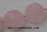 CLS103 15.5 inches 25mm faceted round large rose quartz beads