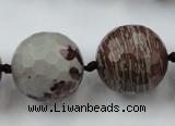 CLS109 15.5 inches 25mm faceted round red artistic jasper beads