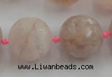 CLS111 15.5 inches 25mm faceted round large pink quartz beads