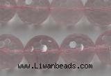 CLS155 15.5 inches 18mm faceted round rose quartz beads