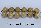 CLS253 7.5 inches 30mm round large picture jasper beads