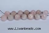 CLS300 7.5 inches 25mm faceted round large pink quartz beads