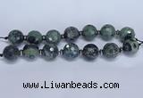 CLS303 7.5 inches 25mm faceted round large kambaba jasper beads