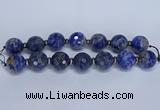 CLS304 7.5 inches 25mm faceted round large sodalite gemstone beads