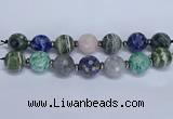 CLS305 7.5 inches 25mm faceted round mixed gemstone beads