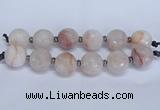 CLS350 7.5 inches 30mm faceted round large pink quartz beads