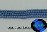 CLU100 15.5 inches 4mm round blue luminous stone beads