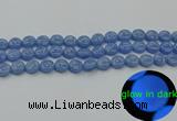 CLU131 15.5 inches 10mm flat round blue luminous stone beads