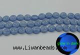 CLU132 15.5 inches 12mm flat round blue luminous stone beads